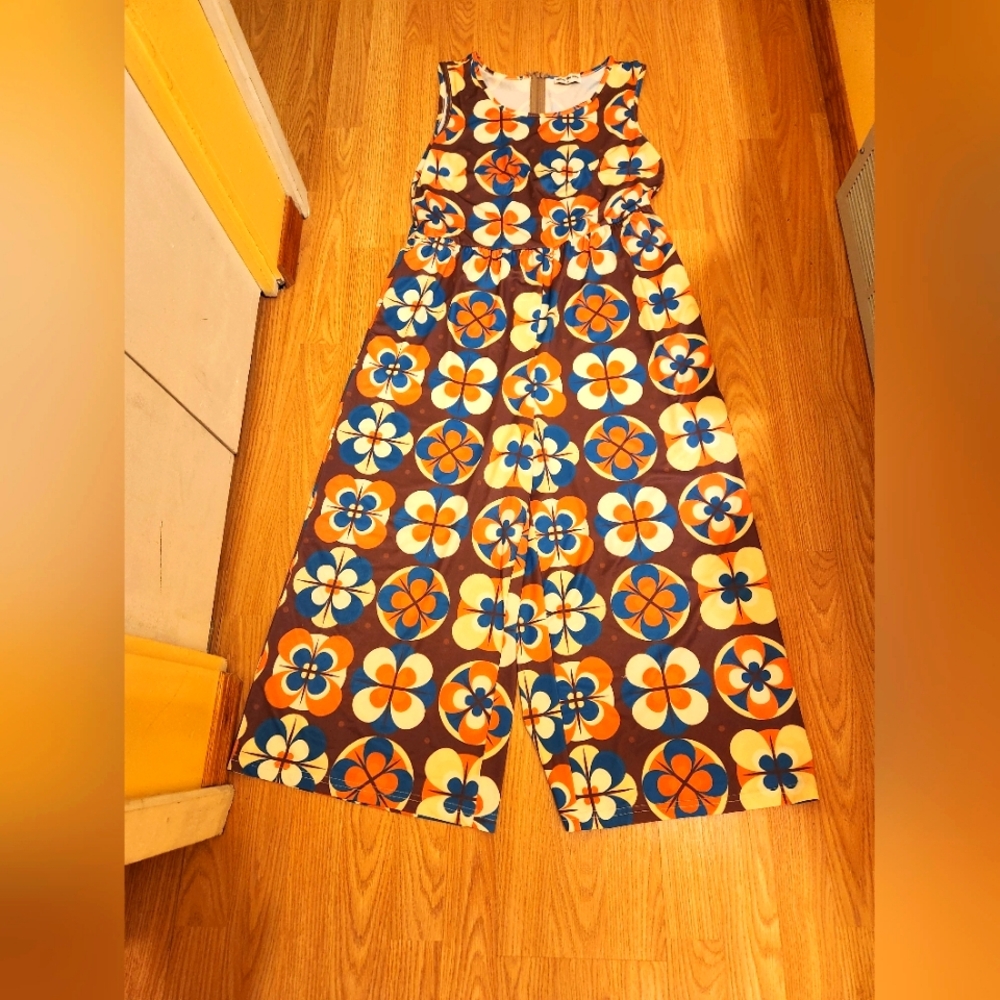 Vibrant Floral Sleeveless Jumpsuit